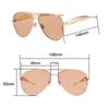 Luxus Metall Rund Dicke Fassung Sonnenbrille Lässig Uv400 Schutz Brille Für Damen Herren Doppelsteg Sonnenbrille