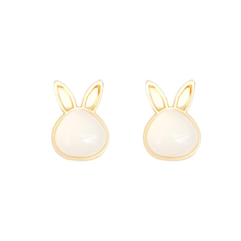 Popular Cute Rabbit Stud Earrings Female Simple Small Temperament Internet Celebrity Earrings Design Sense Retro Earrings