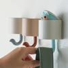 Creative Home Decor Cartoon Animal Squirrel Head Hiding Storage Bathroom Kitchen Hanging Hook Pasting Wall Hooks