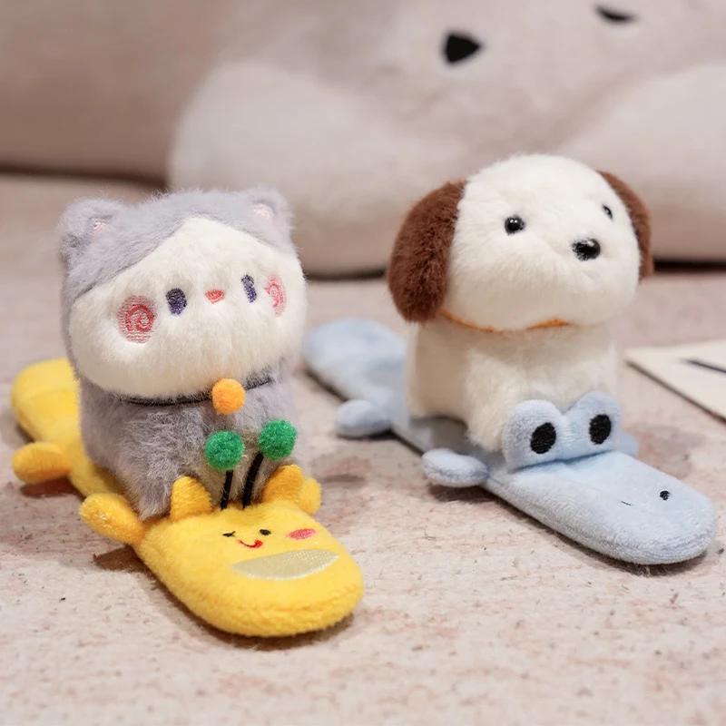 Capybara Slap Snap Wrap Wristband Bracelet Kawaii Animal Plushie Cute Dog Cat Plush Hand Ring Soft Toys Creative Funny Gift