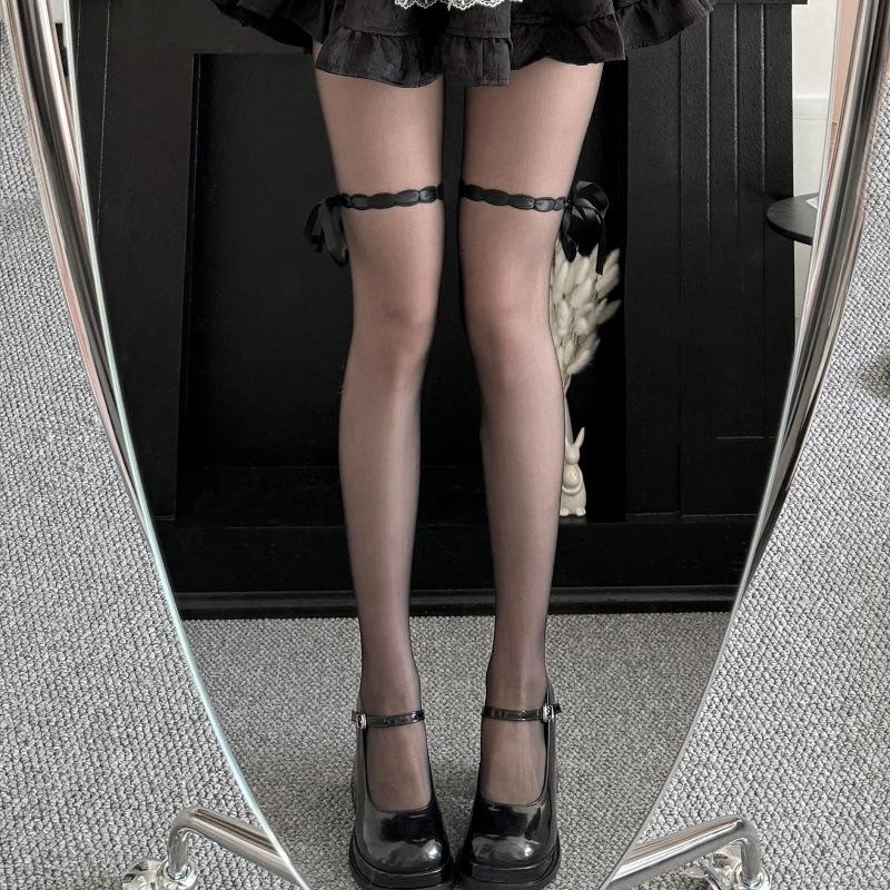 Niche Japanese Lace Lolita Lace Lace Binding Bow Tights Girls Hottie Hosiery