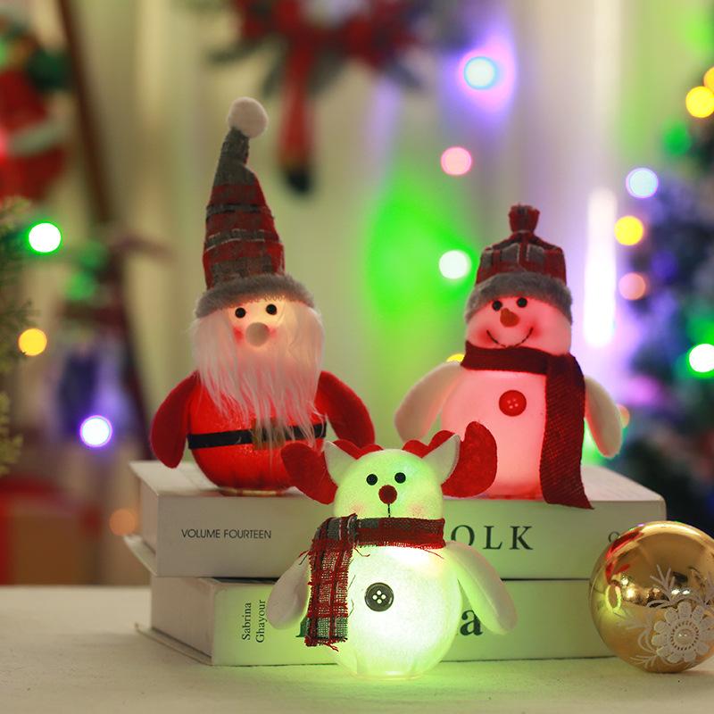 Christmas decoration Santa Claus snowman deer glowing faceless doll Christmas tree pendant Christmas ornaments