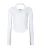 Peullijeunopallou Amelia Lace Halter Long Sleeve Top (Ivory)