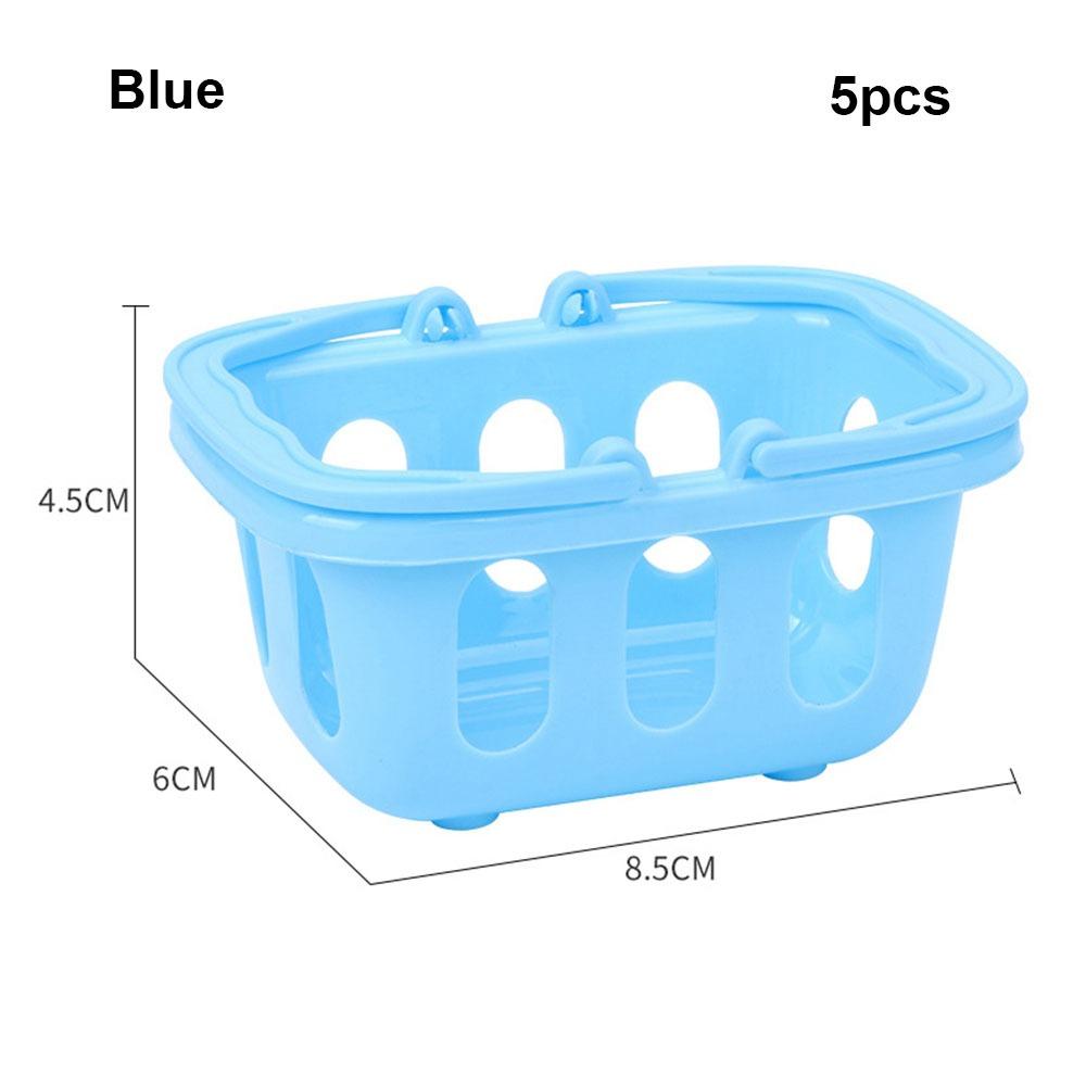 5pcs Multicolors Basket Toys Mini Shopping Hand Basket Model Doll House