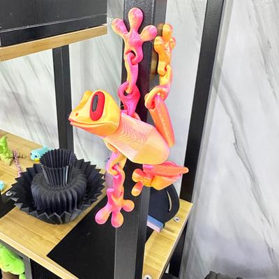 Yousheng 3D Printed Frog Refrigerator Magnet Movable Joints Frog Fidget Toy Articulated Animal Model Figurine Fridge Magnetic Frog Decoration Ornament