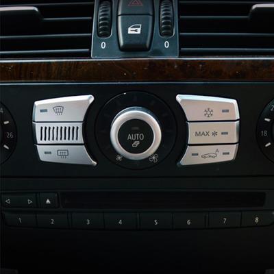 6 STuks/Set ABS Auto Centrale Console Airconditioning Knop Cover Accessoires Voor BMW 5 Serie E60 520li 523li 525li 530li