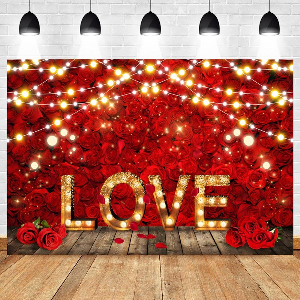 Valentine s Day Rose Balloon Theme Banner Background Wedding Celebration Valentine Day Party Decoration Photography Background Vinyl 100X75cm