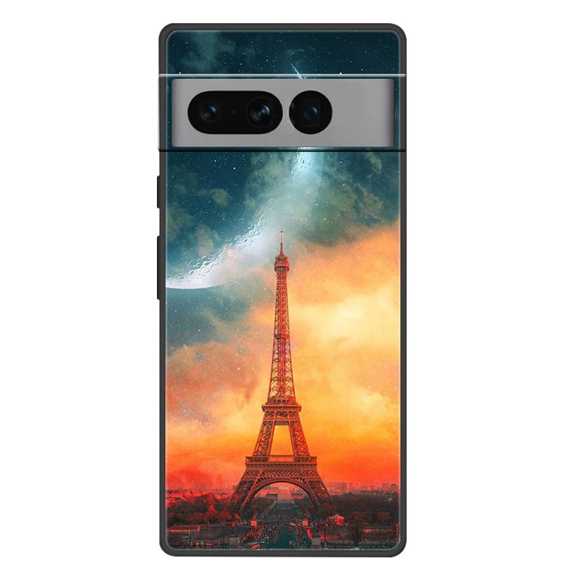 For Google Pixel 7 Pro Case Soft Black Silicone Bumper Butterfly Phone Cover for Googe Pixel7 7Pro Pixel7Pro Cases Fundas Coque