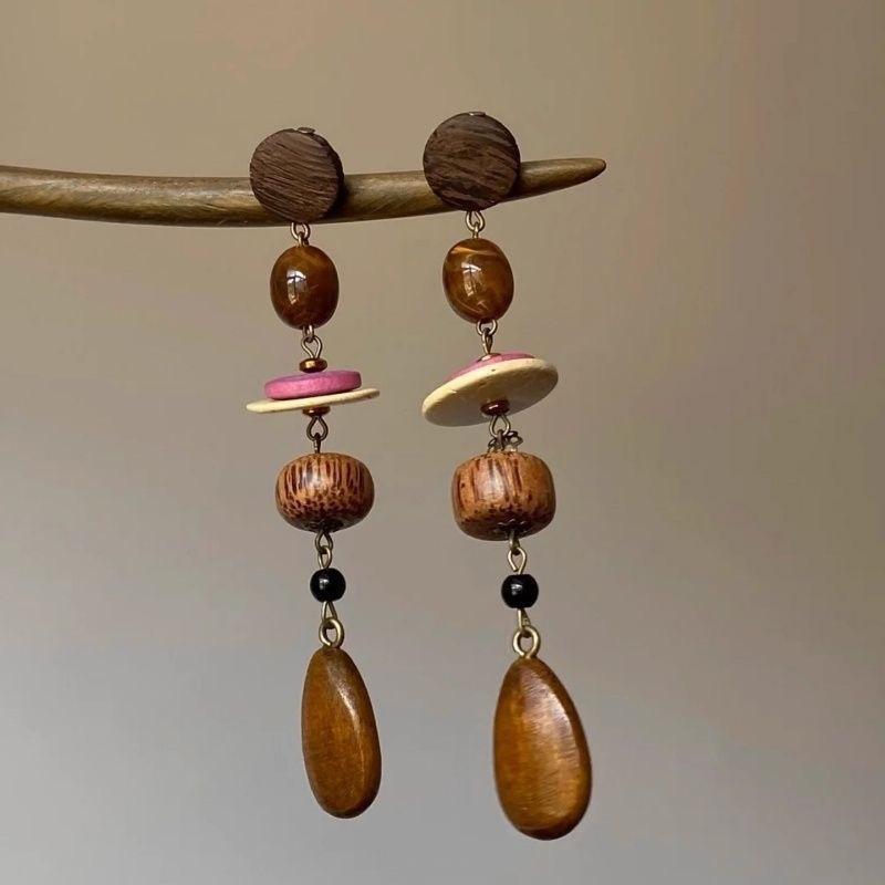 

Модные серьги-подвески для женщин коричневый