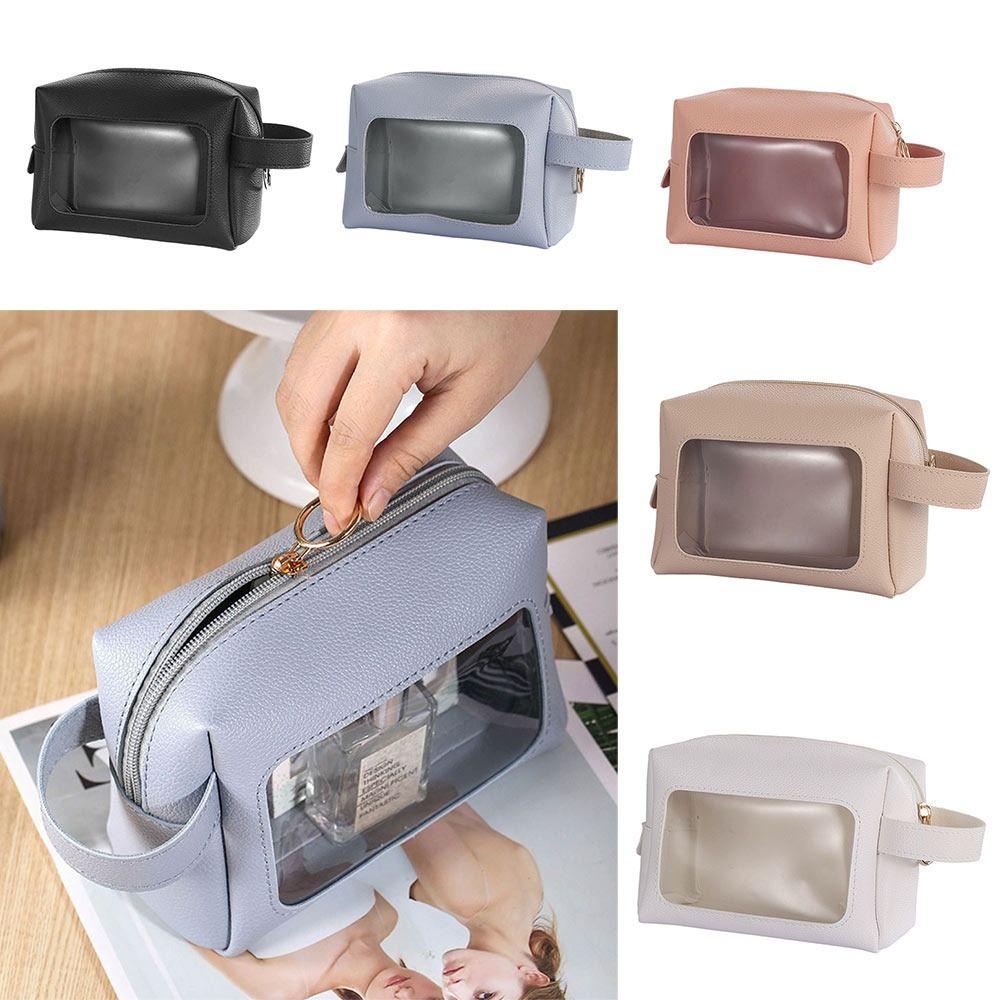 

Transparent Clear Makeup Bag Waterproof Toiletries Bag Multifunctional Cosmetic Organizer Travel світло-синій колір