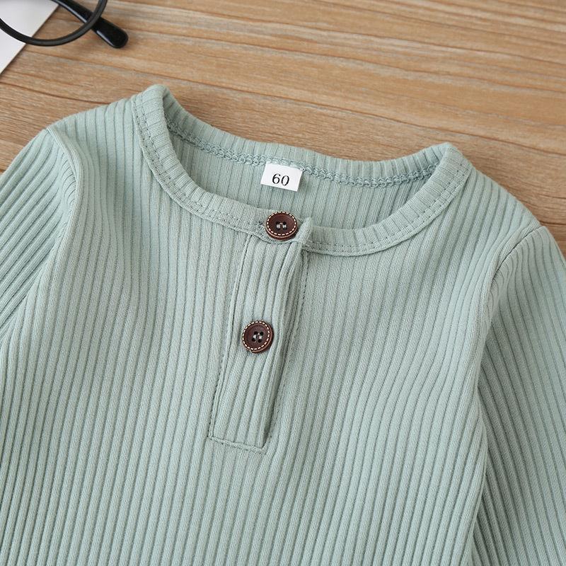 Long Sleeve Baby Romper Solid Color Simple Fashion Infant Jumpsuit Princess Style