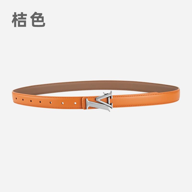 Alloy Alphabet Board Buckle Leather Belt Women'S Premium Pants Belt Women'S
