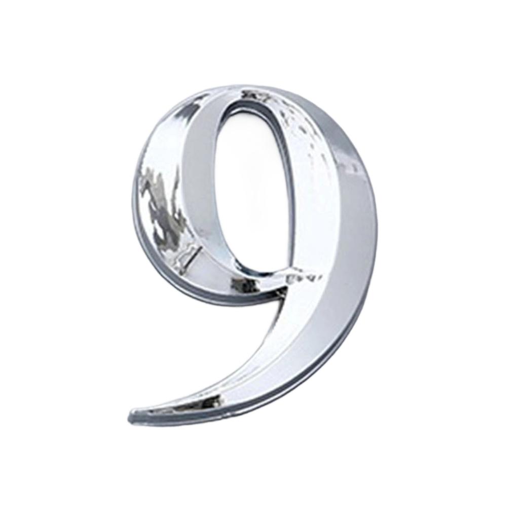0-9 Number Signage, Electroplated Number Signs , Door Number Signs (with Adhesive Backing)
