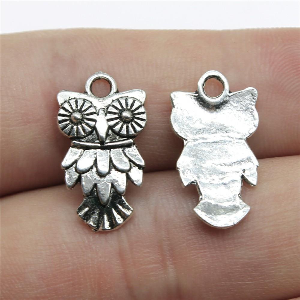 20pcs Owl Charms Antique Silver Color Owl Charms Pendants For Bracelets Small Owl Charms Making Jewelry