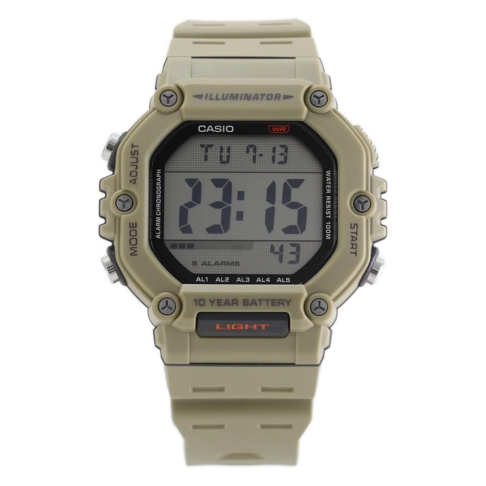 Casio AE-1600H-5A Digital Quartz Men s Watch Brown Strap Water Resistant 100m