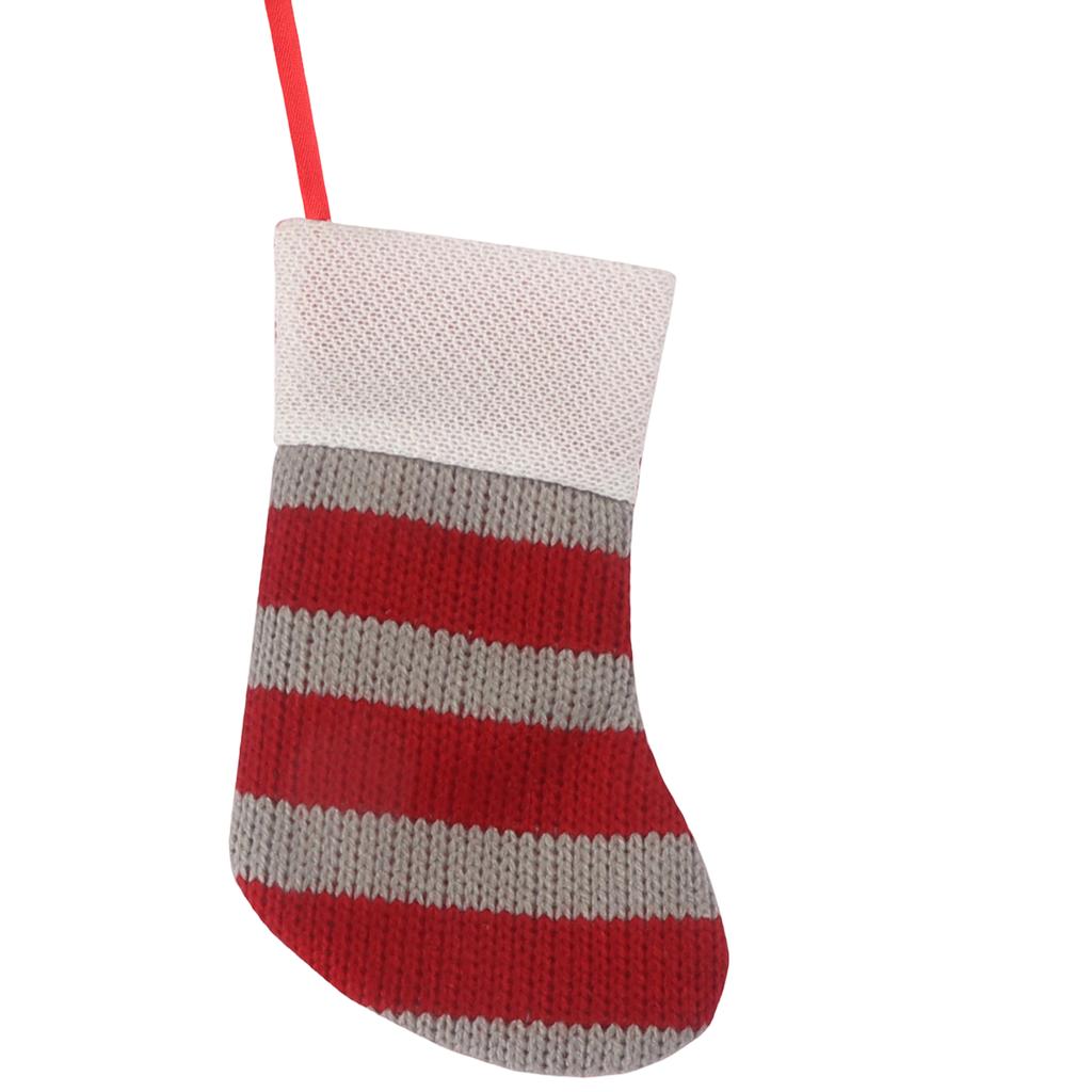 Christmas Decorations Wool Socks Red And Gray Elk Gift Bag Children's Gift Bag Knitted Christmas Socks