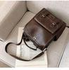 Preppy Retro Large-Capacity Women's Travel Backpack - Trendy PU Schoolbag for College Students