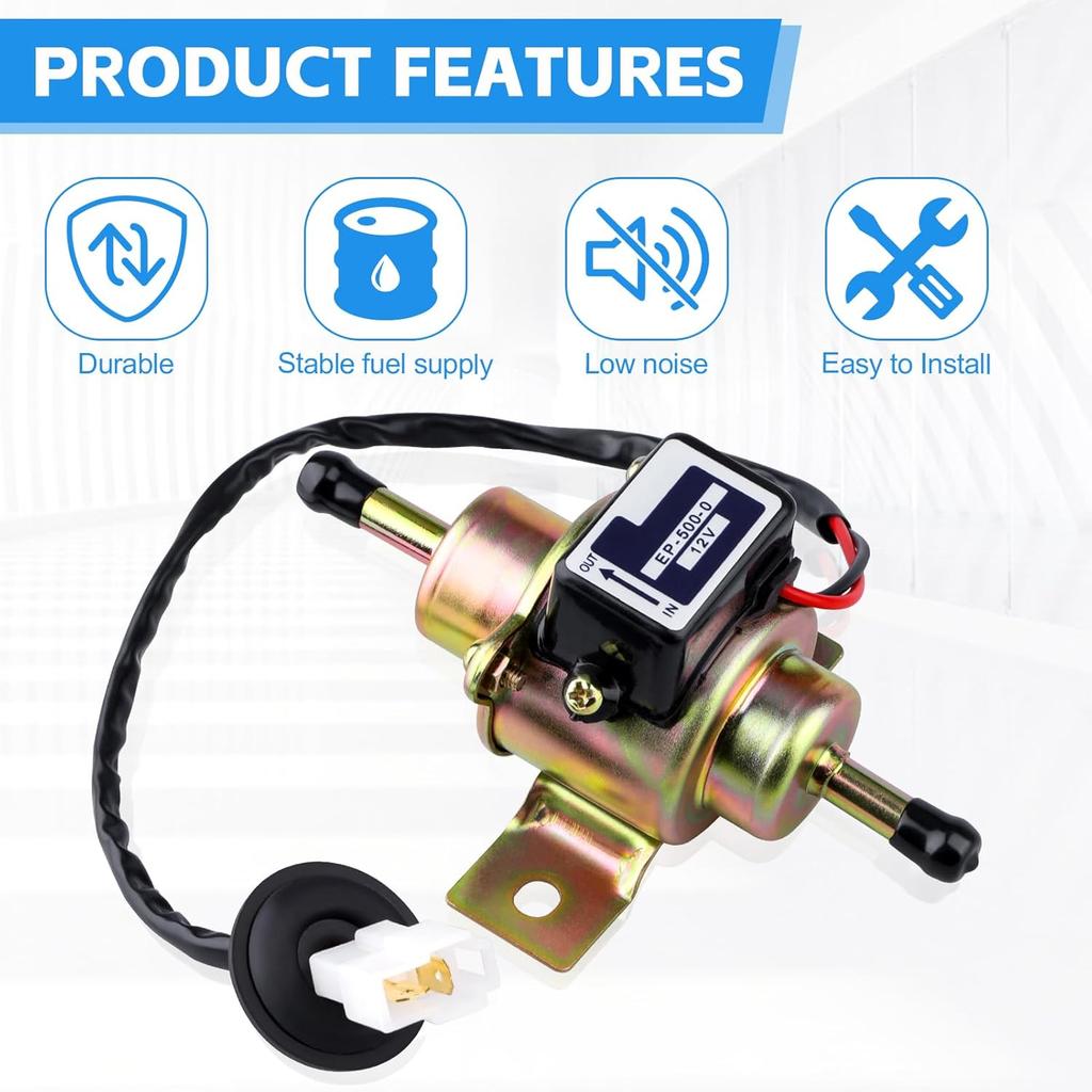EP-500-0 Fuel Pump Electrical Replacement for 12585-52030 15231-52030 15231-52033 68371-51210 Yanmar Cub Cadet Kubota B6000 G3200 G4200 G5200 G6200