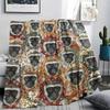 1 Stück Retro Tier Kunst Druck Flanelldecke, Hohe Qualität für Alle Jahreszeiten, Heimdekoration, Wärme und Komfort, Perfekt für Weihnachtsgeschenke