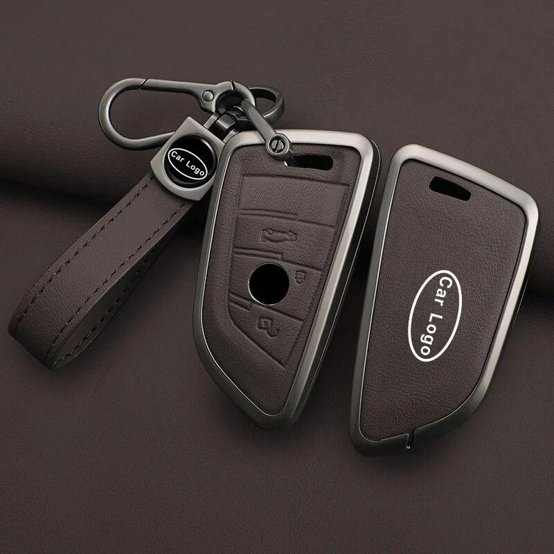 

Кожаный чехол для ключей из цинкового сплава для BMW X1 X3 X5 X6 X7 F20 F15 F16 F48 G20 G30 G01 G02 G05 G11 G32 1 3 7 серии, аксессуары