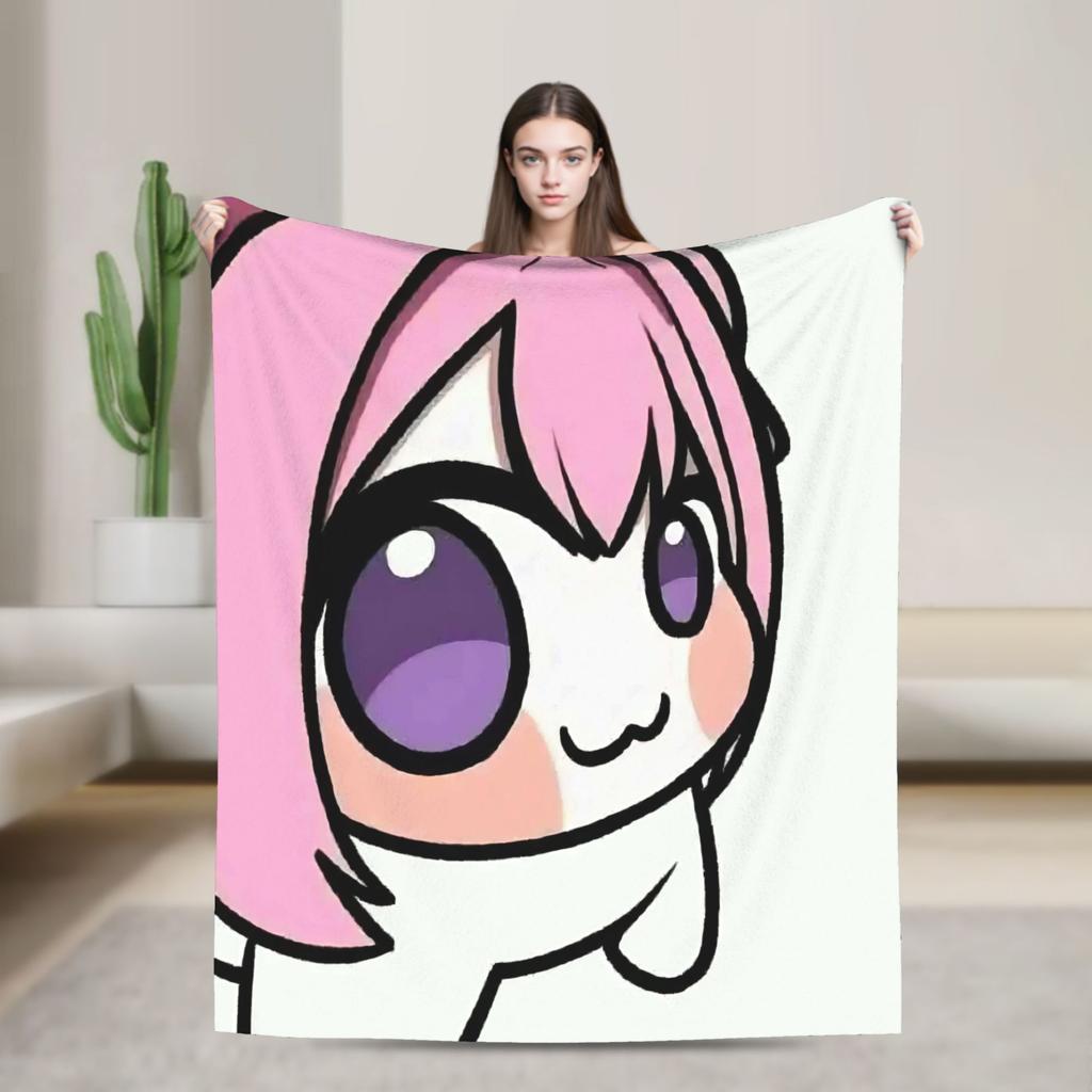 Cute Fanart N-Nikke DORO Flannel Blanket Winter  Soft Warm Throw Blanket for Girls Boys Living Room Graphic Bedspread Bed Cover