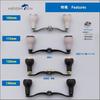 HEIGHTEN Reel Handle with 27mm TPE Compatible with Abu Garcia Baitcasting TPE Arch Series White 105/115/120mm Knob, Shimano, Daiwa, Reels, (Black & -