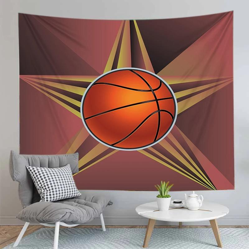 Sports Theme Basketball Pattern Tapestry Bedroom Living Room Tapestry Home Wall Decoration Tapestry
