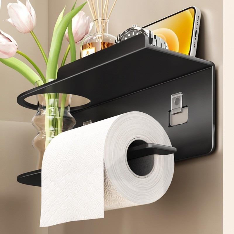 Toilet Paper Dispenser Wall Mounted - Jumbo Roll Holder with Tissue Box Cover, Heavy-Duty Bathroom Accessory for Hotel/Office