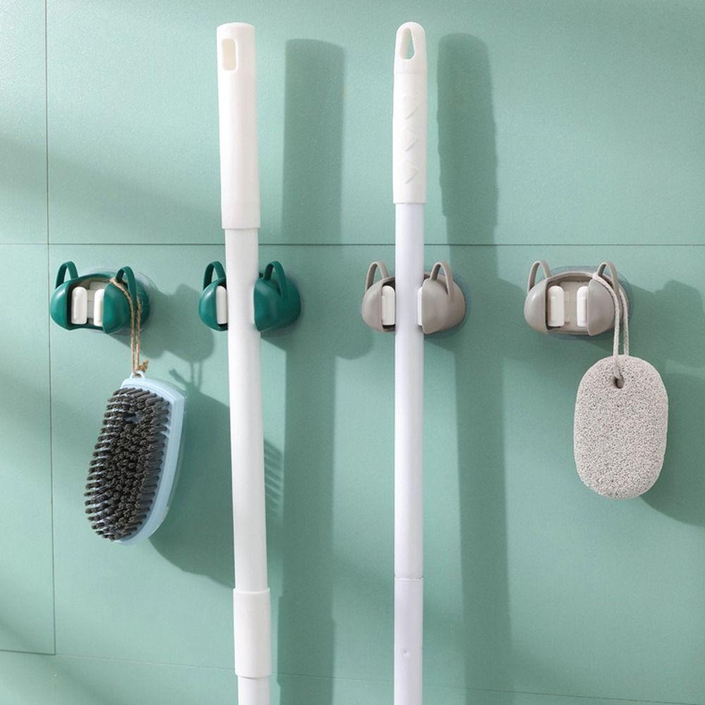 

Self Adhesive Cat Design Mop Holder Punch Free Brush Broom Hanger Cute Mop Broom Clip Bathroom