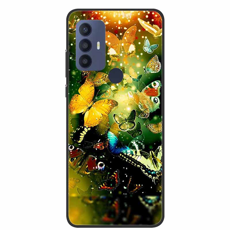 For TCL 30 SE Case Soft Silicone Marble TPU Black Cover for TCL 305 306 30SE 6.52'' Phone Back Cases for TCL30SE 6165H Coque New