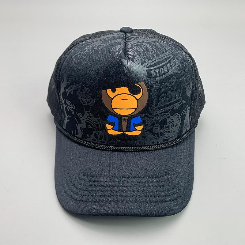 Breathable Cartoon Letter Fashion Men'S And Women'S Baseball Cap Cotton Hip Hop Skateboard Hollow Casual Sun Hat