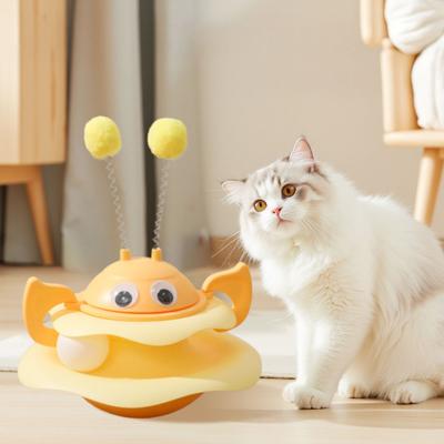 Yousheng Zabawka dla kota Torowisko z obracającym się kołem Stymuluje instynkt łowiecki Interaktywna zabawka-spinner dla kotów Ćwiczenia Wzmacniacz zdrowia psychicznego
