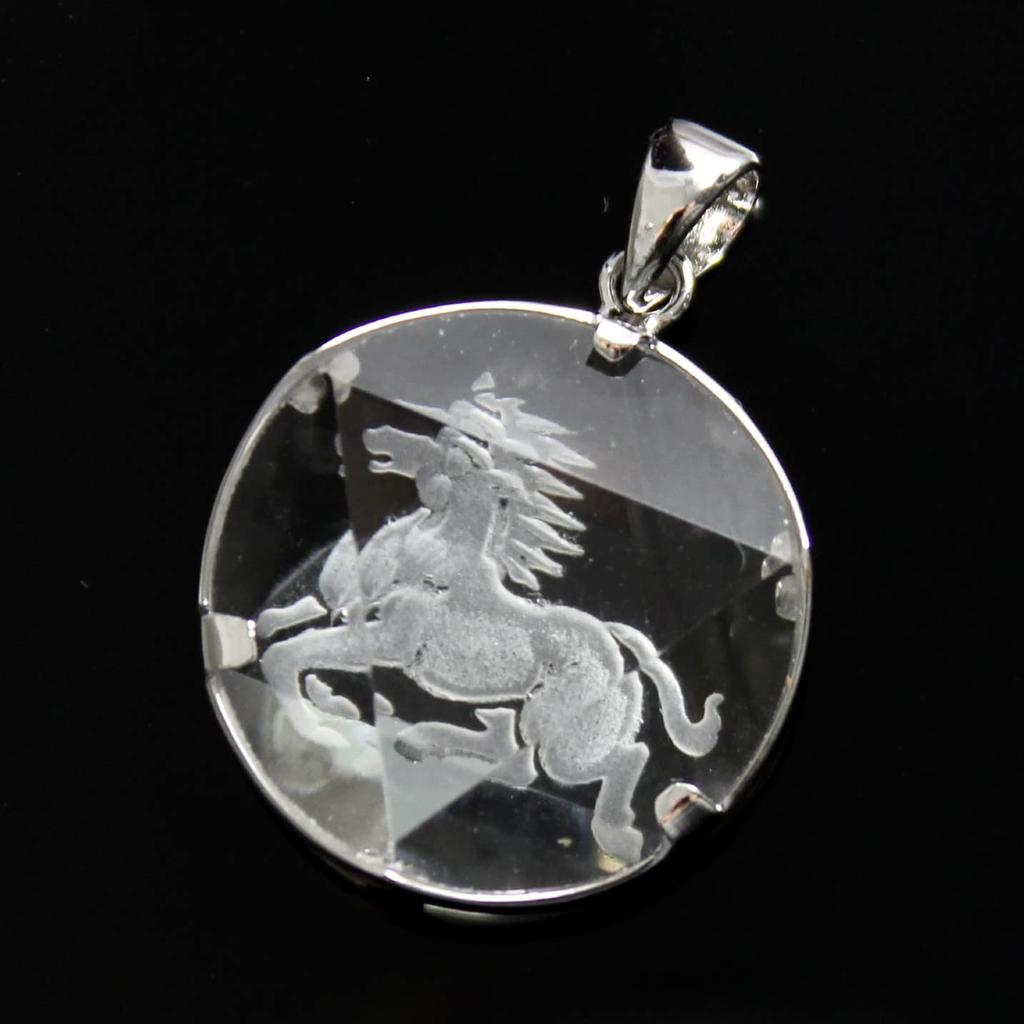 [World Accessories Carmelo] Horse Crystal Sterling Silver 925 Pendant Pendant Top for Women and Men
