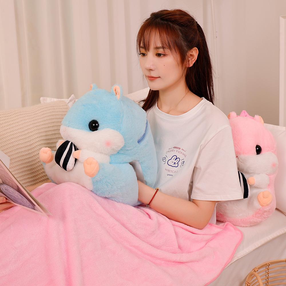 40Cm Fluffy Hamster Hands Burner  Backpack Plush Toy Stuffed Cartoon Animal Doll With Two Holes Plushie Companion Gift