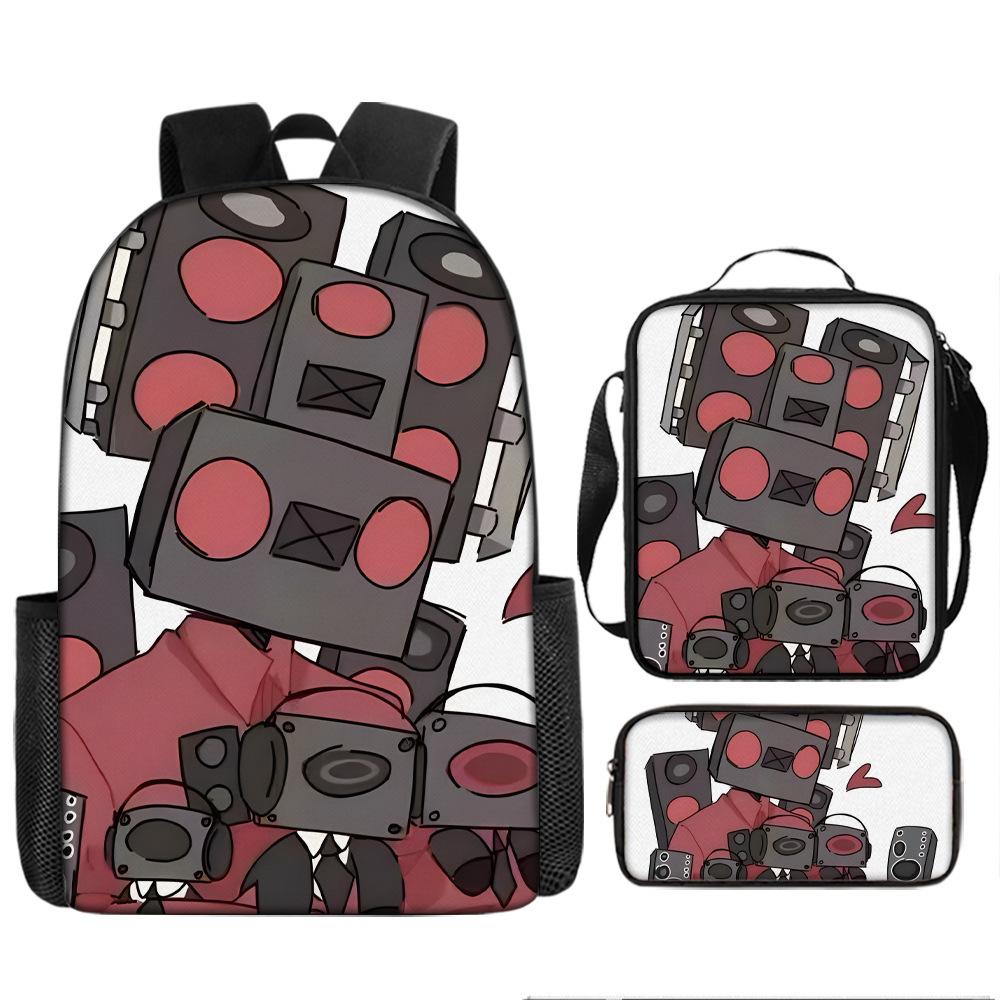 Cartoon Student Bag Skibidi Toilet Man Vs Monitor Man Elementary School Children Backpack