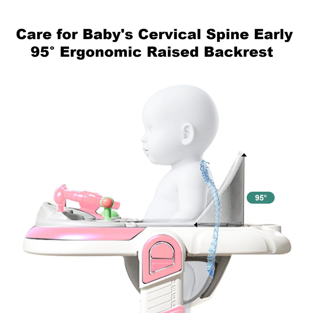 New 4 In 1 Baby Infant Walker Toddler Baby Push Walker Removable Feeding Tray And Music Tray Foldable Walker Child Handcart