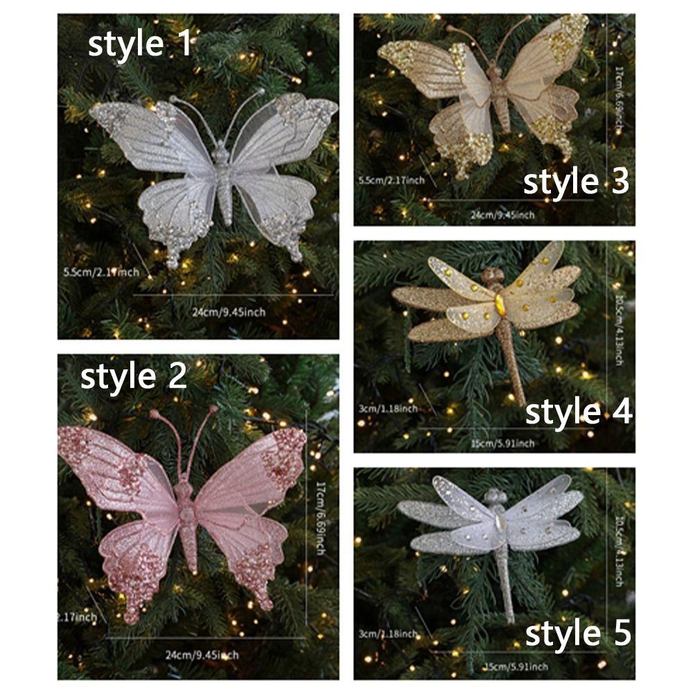 Glitter Dragonfly Hanging Decoration Sparkling Christmas Tree Decorations Atmosphere Layout