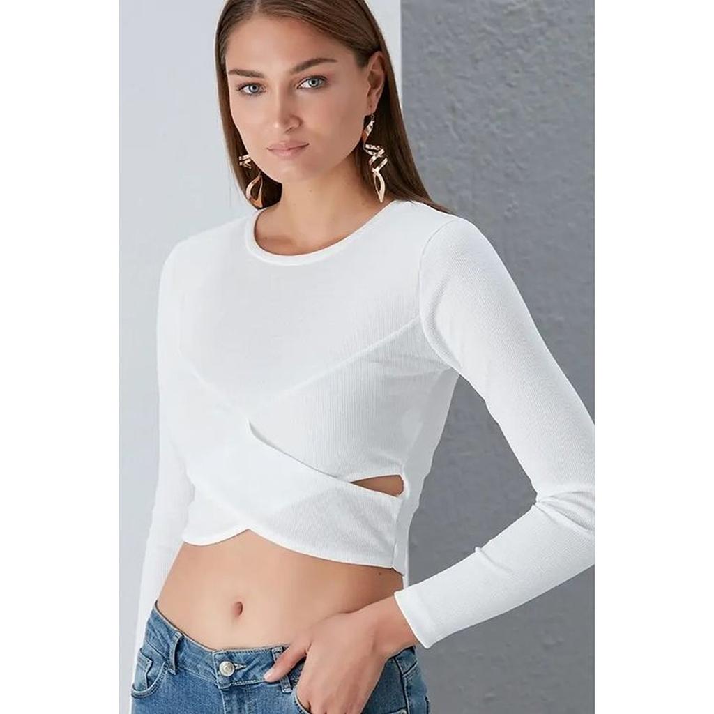 Front Cross Crop Design Camisole Bluse