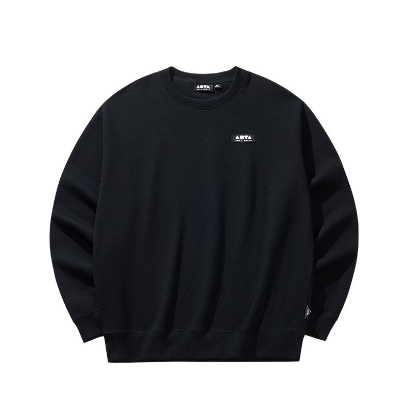 ANTA Sweatshirts Men s Black Crew Neck Moderate Regular 172548702N-2 2XL