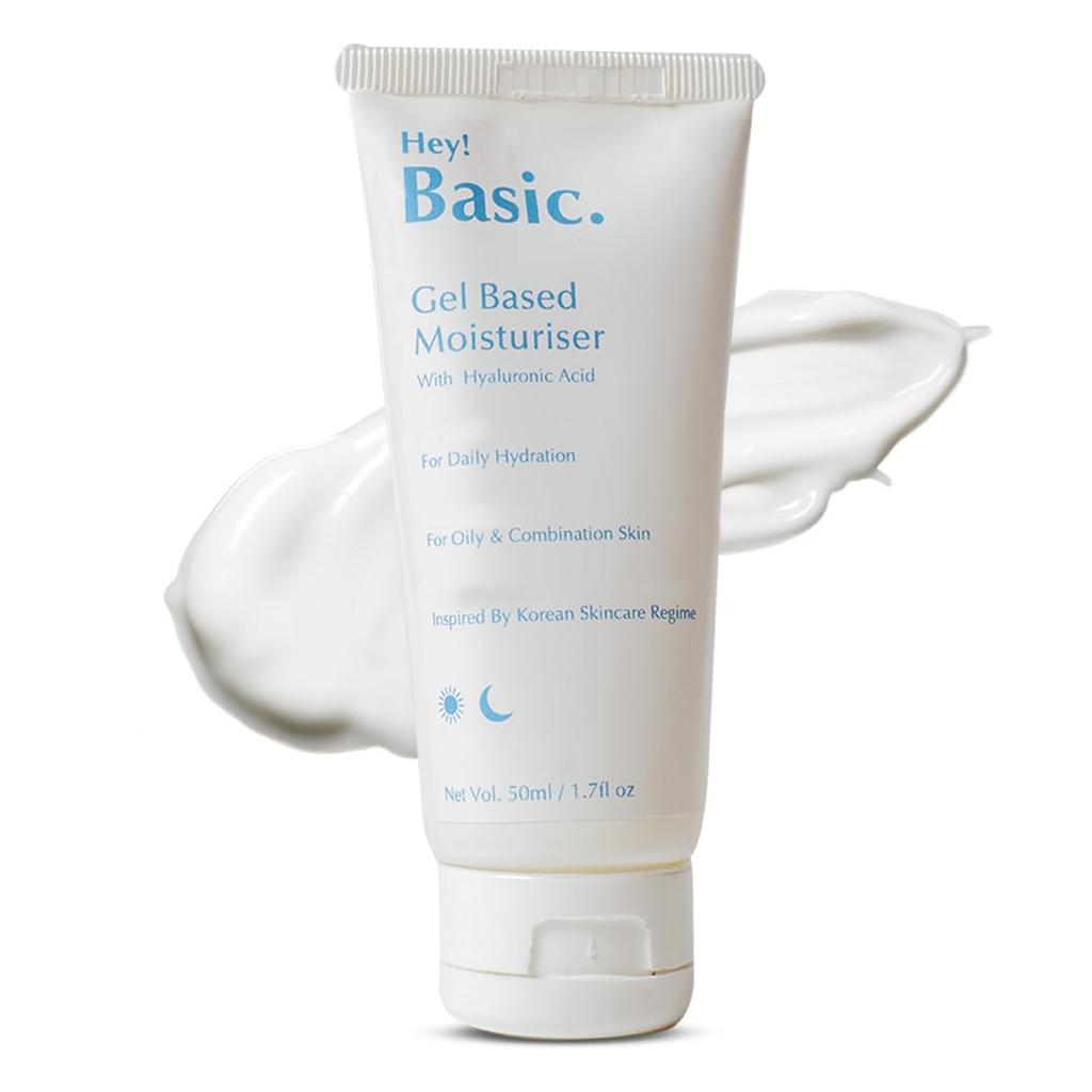 Hey Basic Gel-Based Moisturizer Hyaluronic Acid Face Moisturizer - for Dry and Oil Skin, Daily Hydration, Balancing Oily & Combination Skin - 50ml