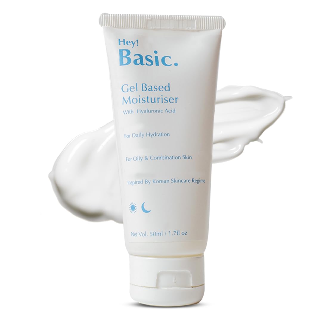 Hey Basic Gel-Based Moisturizer Hyaluronic Acid Face Moisturizer - for Dry and Oil Skin, Daily Hydration, Balancing Oily & Combination Skin - 50ml