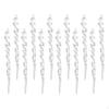 12 Pieces Christmas Tree Twisted Icicle Decoration Length 13cm Easily Install DIY Ornaments for