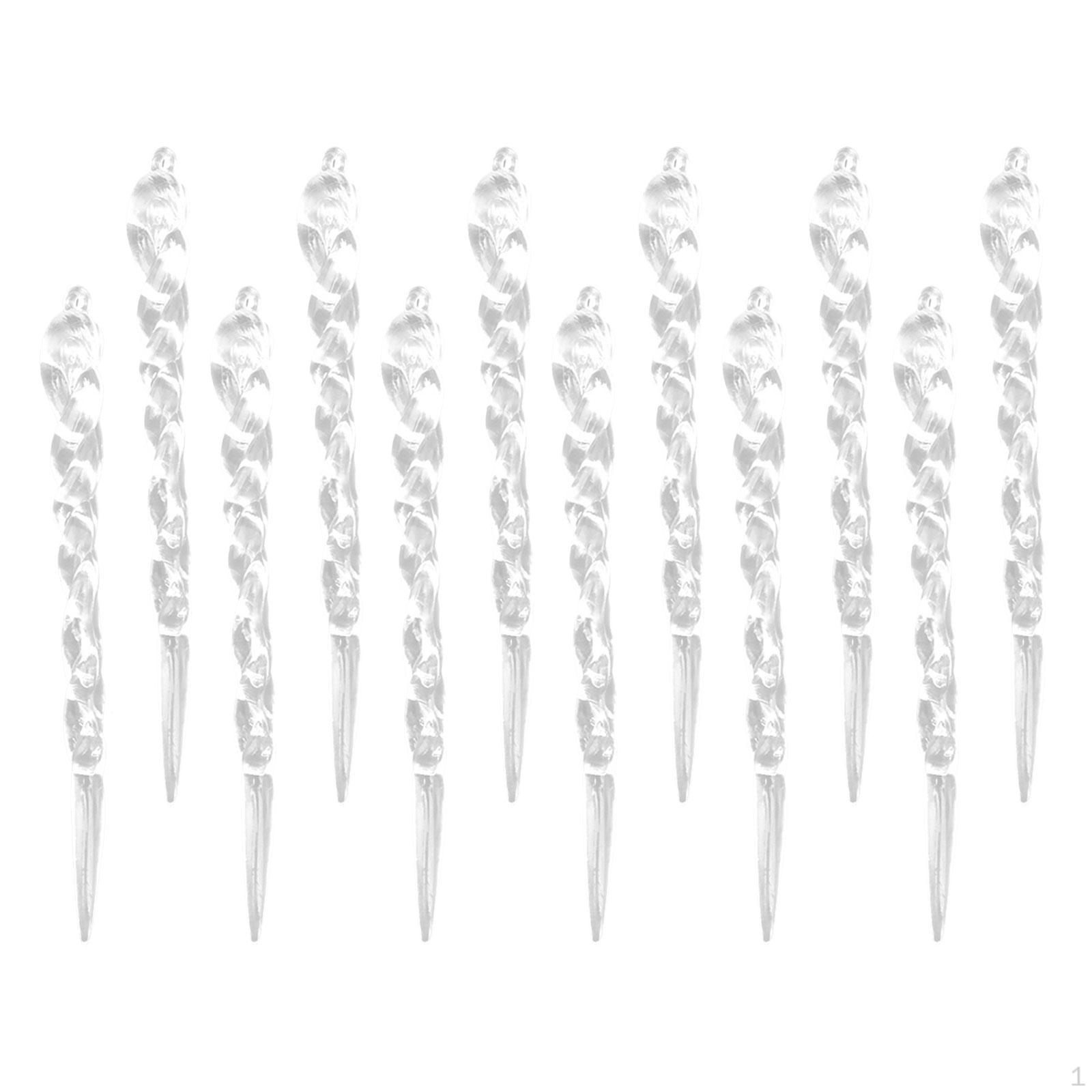 

12 Pieces Christmas Tree Twisted Icicle Decoration Length 13cm Easily Install DIY Ornaments for