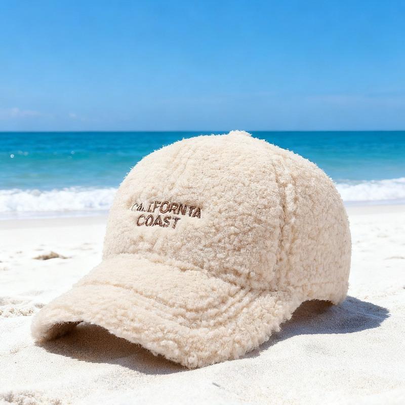 Fashion Autumn and Winter Embroidered Letter Versatile Duck Tongue Hat Women Thickened for Keep Warmth Adjustable Baseball Hat
