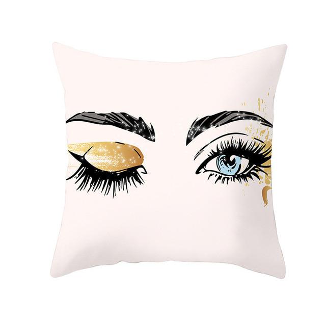 Cushion Cover Eyelash Fashion Decoration Pillow Case Pillow Case Polyester Funda Cojin Sofa Home Decoration
