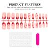 24Pcs French Heart Design Fake Nails Mid-Cuticle Style Manicure Tool For Wedding Daily