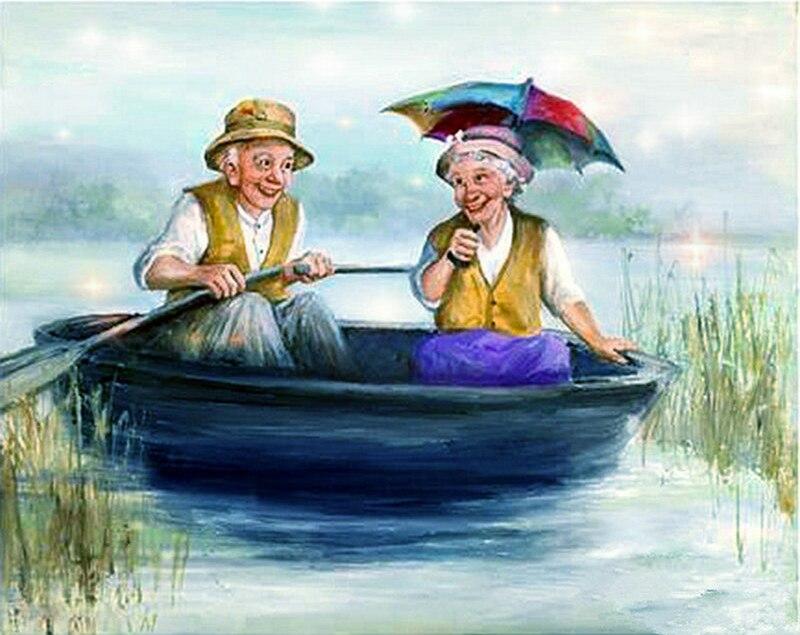 DIY Old Couple 5D Diamond Painting Full Drill Mosaic Diamond Embroidery Rhinestone Cross Stitch Home Decor Wall Art Gift