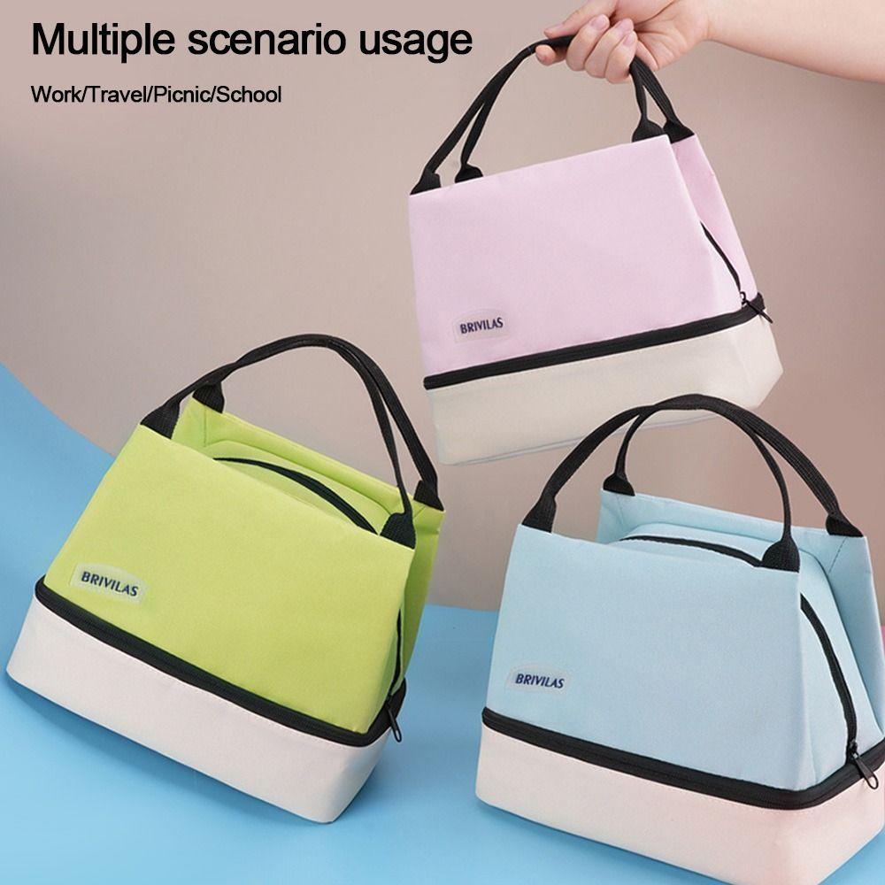 Camping Picnic Bag Lunch Bag Large Capacity Travel Tote Carry Women's Casual Handbag Aluminum Foil Food Drink Storage Tote Bag