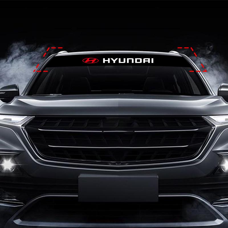 1Pcs Car Front Windshield Stickers Front and Rear Decorative Emblem For Hyundai I30 Tucson Veloster Kona I10 I35 Elantra Santa Fe Decor