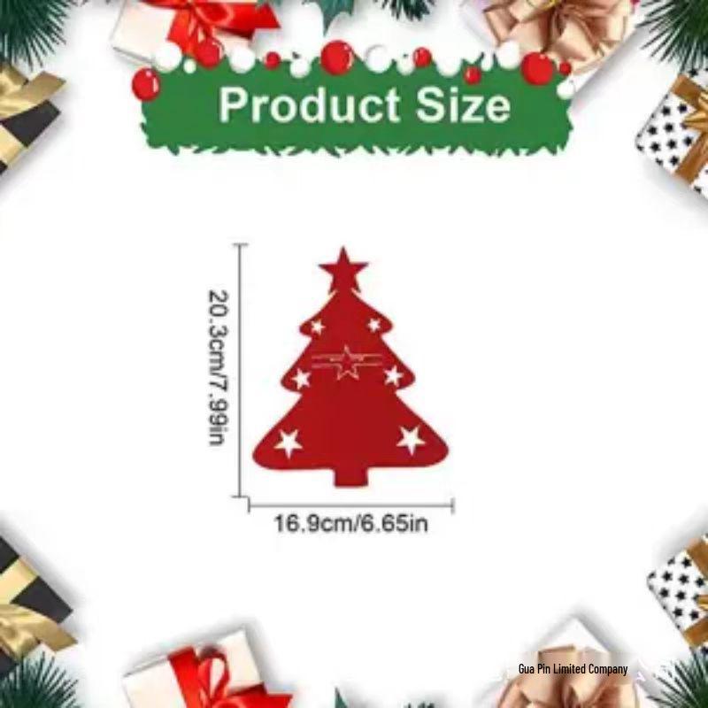 Мини Рождественская елка из фетра, держатель для столовых приборов: Вилка, Ложка, Нож Украшение Подарок